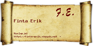 Finta Erik névjegykártya