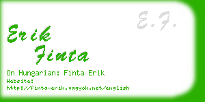 erik finta business card